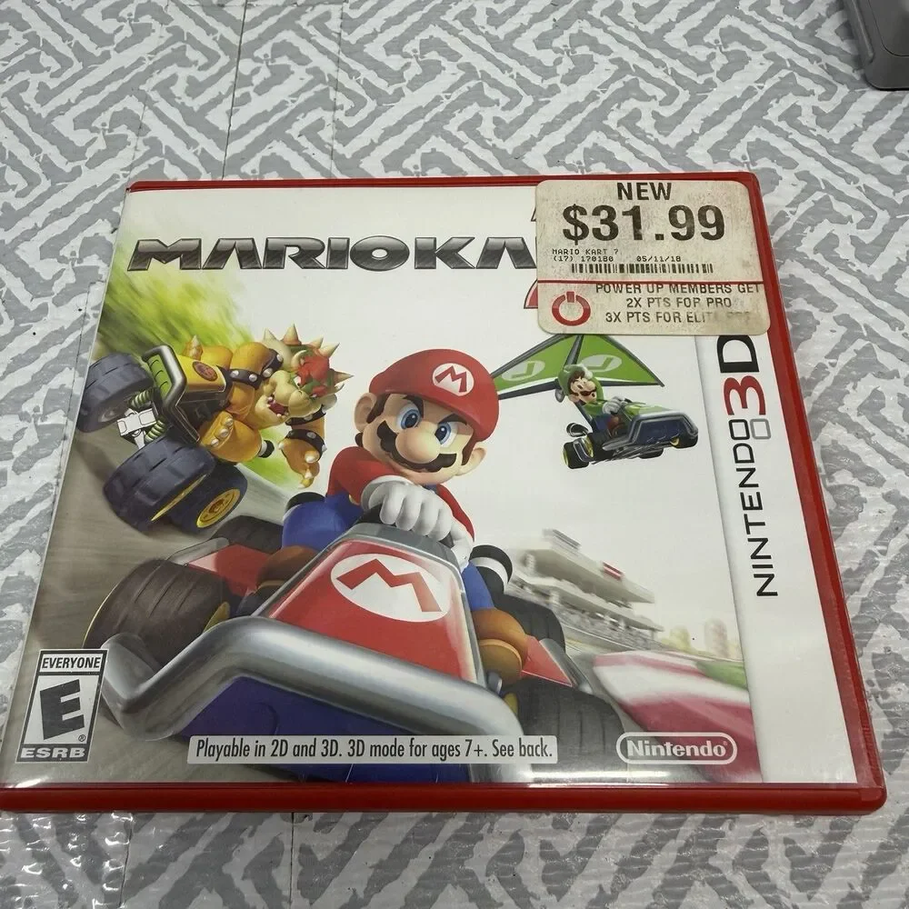 Nintendo 2DS Black & Blue Bundle w/ Mario Kart 7, Charger, 2GB SD Card & Stylus